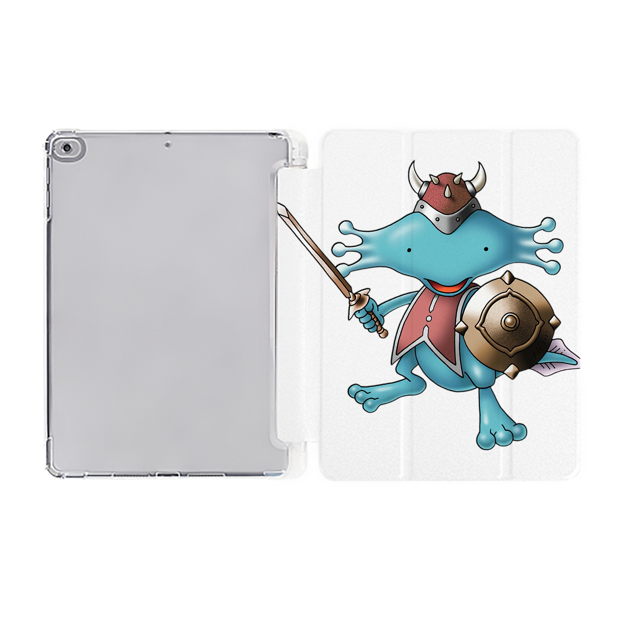 （画像用） ドラゴンクエスト Doragon Kuesuto Dragon Quest IPad ケース ペン収納付き 三つ折りスタンド PUレザー×シリコン 対応機種9.5/10.5/10.9インチ
